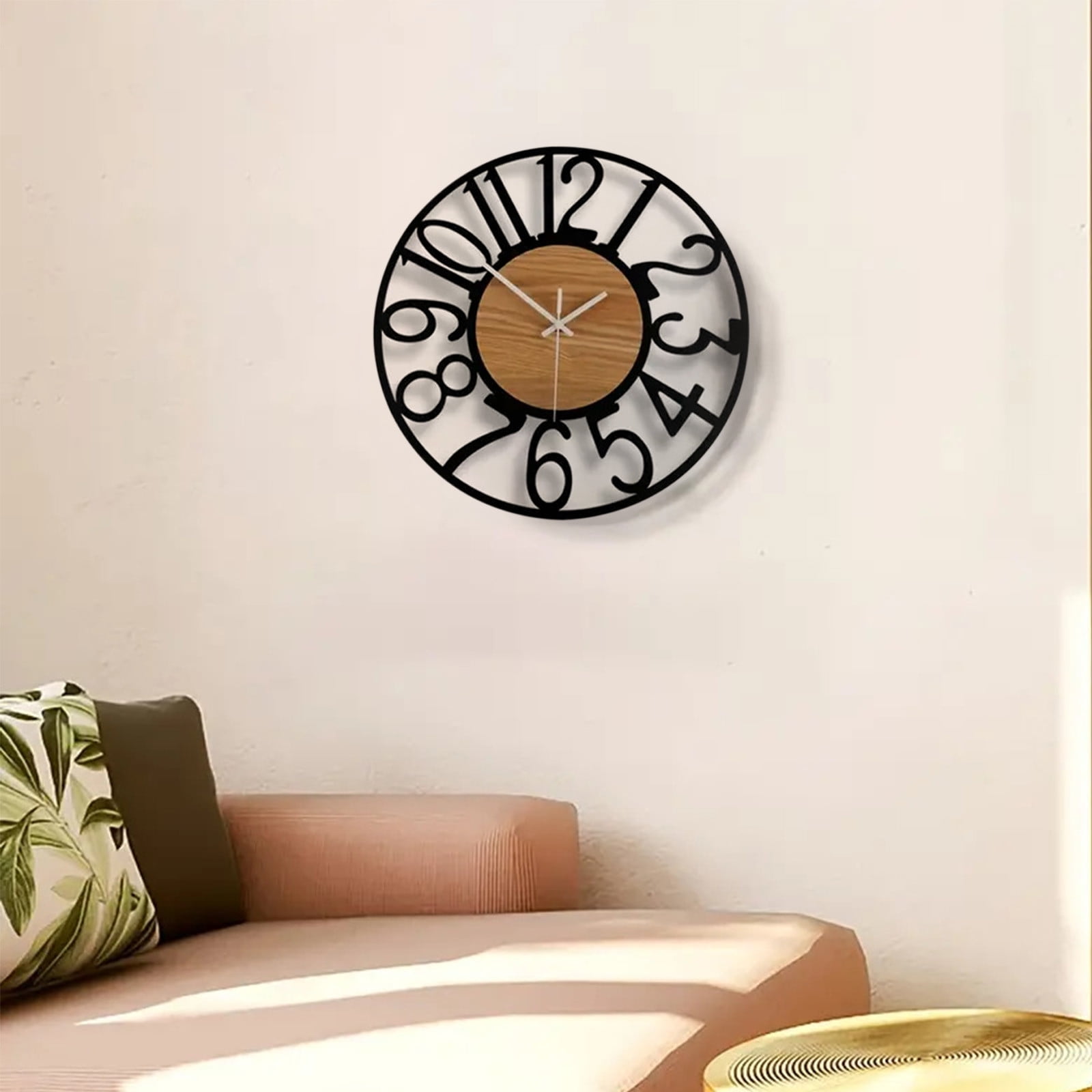 Inerposs Large Wall Clock, Silent Non Ticking Clock, Vintage Oversized Clock, Modern Decorative Clock for Living Room, Bedroom, Kitchen Decor