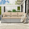 thumbnail image 3 of Pakunoda Outdoor Cushions Replacement, 8 Piece Sectional Cushion Fits 3-Seat, 4” Foam Deep Seat, for Patio Rattan Wicker Replacement Cushion, Liner&Cover, Sand, 3 of 7