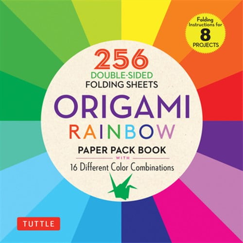 Pre-Owned Origami Rainbow Paper Pack Book: 256 Double-sided Folding Sheets - 16 Different Color Combinations (instructions for 8 Projects): 256 Double-Sided ... Sheets (Includes Instructions Paperback