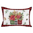 thumbnail image 2 of Seasonal Poinsettia Throw Pillow Cover,Red Plaid Christmas Berry Pine Cone Rectangle Decorative Pillow Case Protector Soft Cushion Cover Lumbar Pillowcase for Couch Sofa Bedroom Car Decor 24x36 Inch, 2 of 8