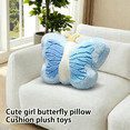 thumbnail image 3 of Plush Butterfly Pillow Figurine - Cute Plushies Decorative Cushion for Bed, Couch, Sofa, and Living Room; Great Plush Toy Gift for Girls and Teens,Blue, 3 of 5