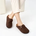thumbnail image 7 of Ecetana Womens Suede Clogs Comfort Slip-On Mules with Adjustable Buckle Strap Indoor Outdoor Sandals, 7 of 7