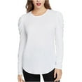 thumbnail image 2 of RACHEL ROY Womens White Gemima Drape Shoulder Long Sleeve Jewel Neck Top  Size: XL, 2 of 2