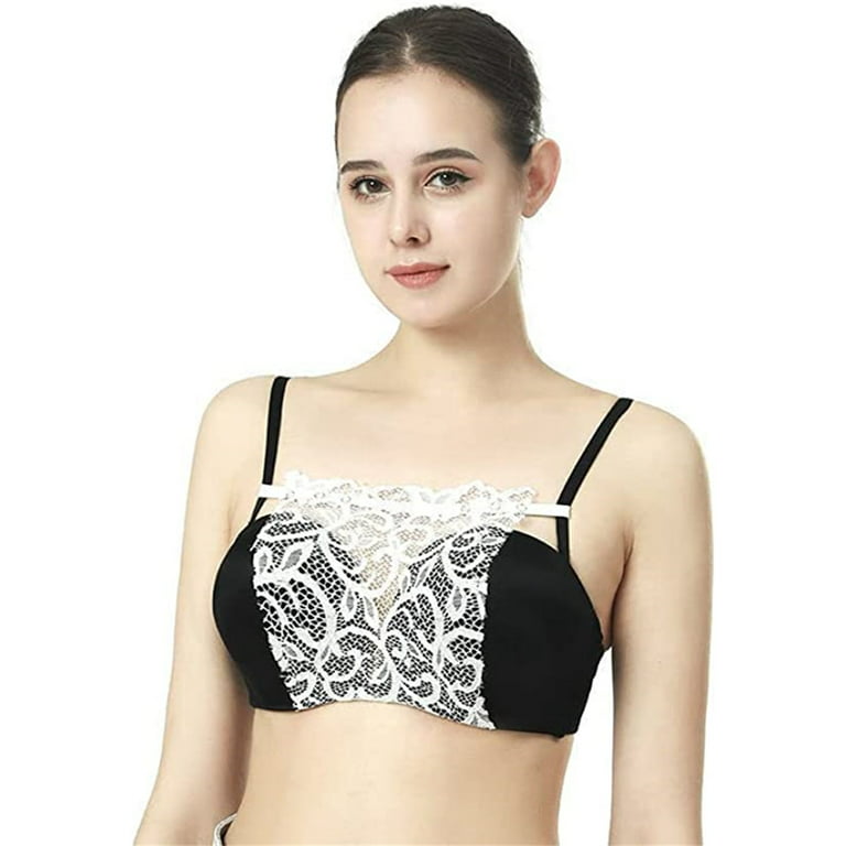 3/6PCS Women Modesty Panel Cleavage Cover Up Lace Trim Clip On Bra