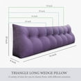 thumbnail image 4 of Rounuo Bed Wedge Pillow for Headboard, Full Triangular Reading Pillow Linen Large Bolster Backrest Support Upholstered Lumbar Cushion Purple 54"x20", 4 of 7