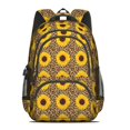thumbnail image 2 of Sunflower and Leopard Brown Pattern Cute School Backpack Bag with Padded Back and Adjustable Shoulder Straps 16.9 X 12.6 X 5.9 Inches, 2 of 5