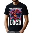 thumbnail image 1 of Camiseta de algodón con diseño divertido de Melanin Black Queen de la historia negra sin complejos LOC'D para hombre, suave, transpirable, cómoda, informal, deportiva, para Halloween y Navidad., 1 of 6