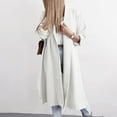 thumbnail image 2 of HAPIMO Women's Long Sleeve Outwear Midi Peacoat Trench Coats Open Front Cardigans Fall Fashion Winter Outfits Solid Color Overcoats Casual Turn Down Collar White L, 2 of 9
