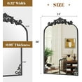 thumbnail image 5 of Mirrasia 36.2"x 24" Vintage Mirror Decorative Mirror Arched Baroque Mirror Hanging,Black, 5 of 6