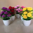 thumbnail image 1 of wirlsweal 1Pc Artificial Chrysanthemum Bonsai Potted Plant Landscape Home Floral Decor, 1 of 10