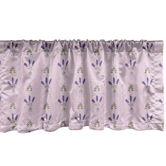 Ambesonne Botanical Window Valance, Lavender Bouquet Branches, 54" X 18", Lilac Violet Green