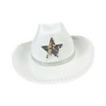 thumbnail image 5 of Milageto Cowboy Hat Props Cowgirl Sombrero Caps for Holiday Dress up Horseback Riding White, 5 of 8