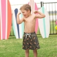 thumbnail image 4 of FORMRS Boys Swim Trunks Quick Dry Mesh Lining Beach Boardshorts, Sizes XS-XL, Green Forest Fox Pattern, 4 of 7