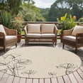 thumbnail image 5 of Retro Beige Flowers 8' Round Area Rug, Rustic Abstract Floral Simple Art Washable Non-Slip Large Circle Rugs for Living Room Bedroom, Soft Low Pile Rug Carpet for Dining Room Kitchen Farmhouse, 5 of 9