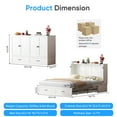 thumbnail image 6 of Puremind Queen Size Murphy Bed with Mattress, Murphy Cube Cabinet Bed with USB Charging Station and Storage Drawer, Murphy Chest Bed for Guest Room/Home/Office, White, 6 of 7