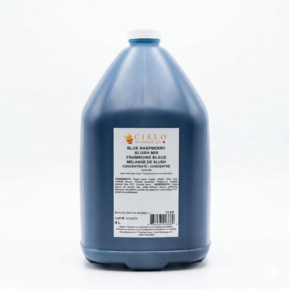 Cielo Beverage Blue Raspberry Slushy Syrup 5:1 Concentrate 4 Liter