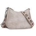 thumbnail image 1 of Bandolera APHISON Trendy de piel con correa ajustable, color gris, 1 of 6