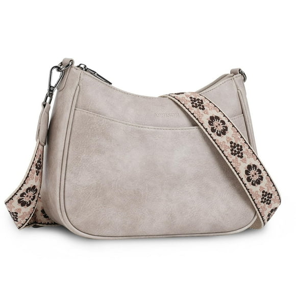 Bandolera APHISON Trendy de piel con correa ajustable, color gris