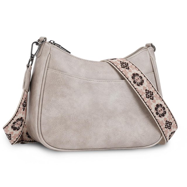 Bandolera APHISON Trendy de piel con correa ajustable, color gris