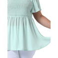 thumbnail image 5 of DARING DIVA Women's Plus Square Neck Ruffle Hem Blouse 4X Light Green, 5 of 6