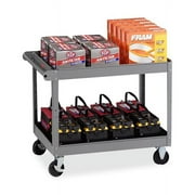 Tennsco 32"H x 24"W x 36"D Two-Shelf Metal Cart Gray SC2436MGY
