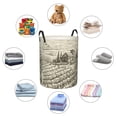 thumbnail image 6 of Balery Vineyard Landscape Round Laundry Basket with Handles Waterproof Freestanding Laundry Hamper for Clothes Toys in the Dorm and Family-Small, 6 of 8