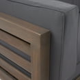 thumbnail image 2 of Kaena Acacia Wood Outdoor Left Arm Loveseat and Coffee Table Set with Cushion, Gray and Dark Gray, 2 of 10