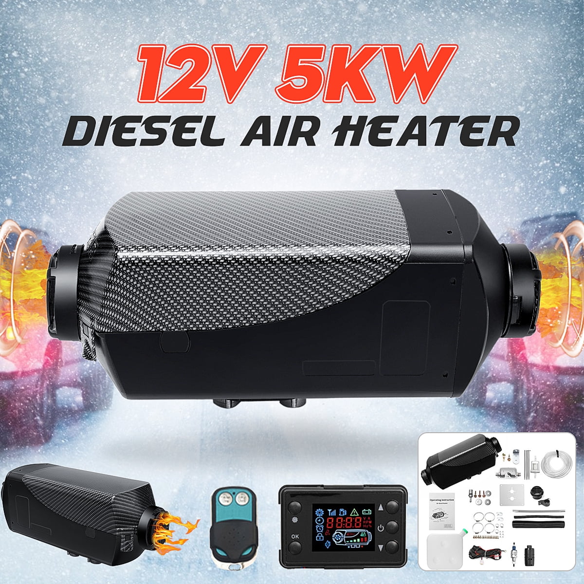 5KW Diesel Air Heater Parking Heater 12V Diesel Air Heater Remote