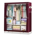 thumbnail image 1 of 1 Ensemble Armoire Simple en Tissu à 3 Colonnes, Armoire de Rangement pour Vêtements sur Pied,, 1 of 5
