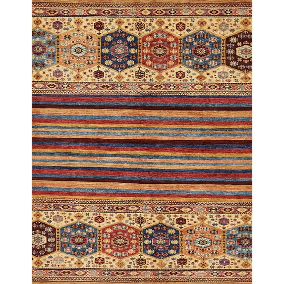 Ahgly Company Indoor Rectangle Abstract Brown Red Abstract Area Rugs, 2' x 3'