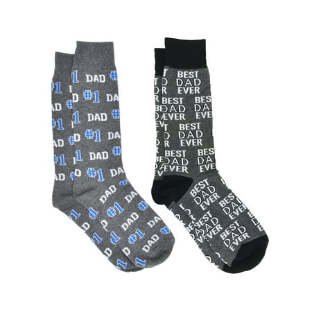 Men's Gray #1 Dad & Best Dad Ever Socks Father's Day Birthday