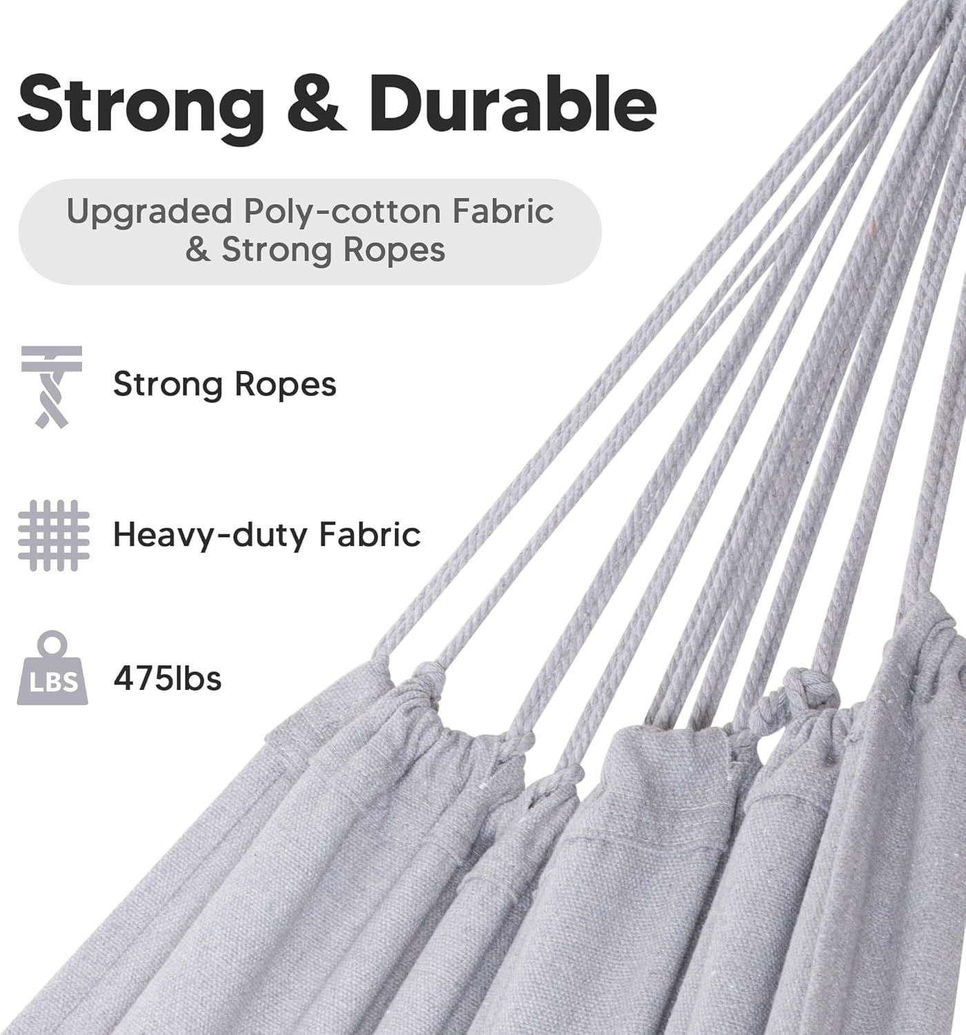 Medium Size Tree Hammocks for Outside, Patio Hammock Without Stand