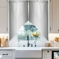 thumbnail image 4 of Grey and Swag Valances for Windows 2 Pack White Gradient Swag Kitchen Curtains 63 Inches Long Rod Pocket Short Window Treatment for Kitchen Bathroom 36"x63", 4 of 8