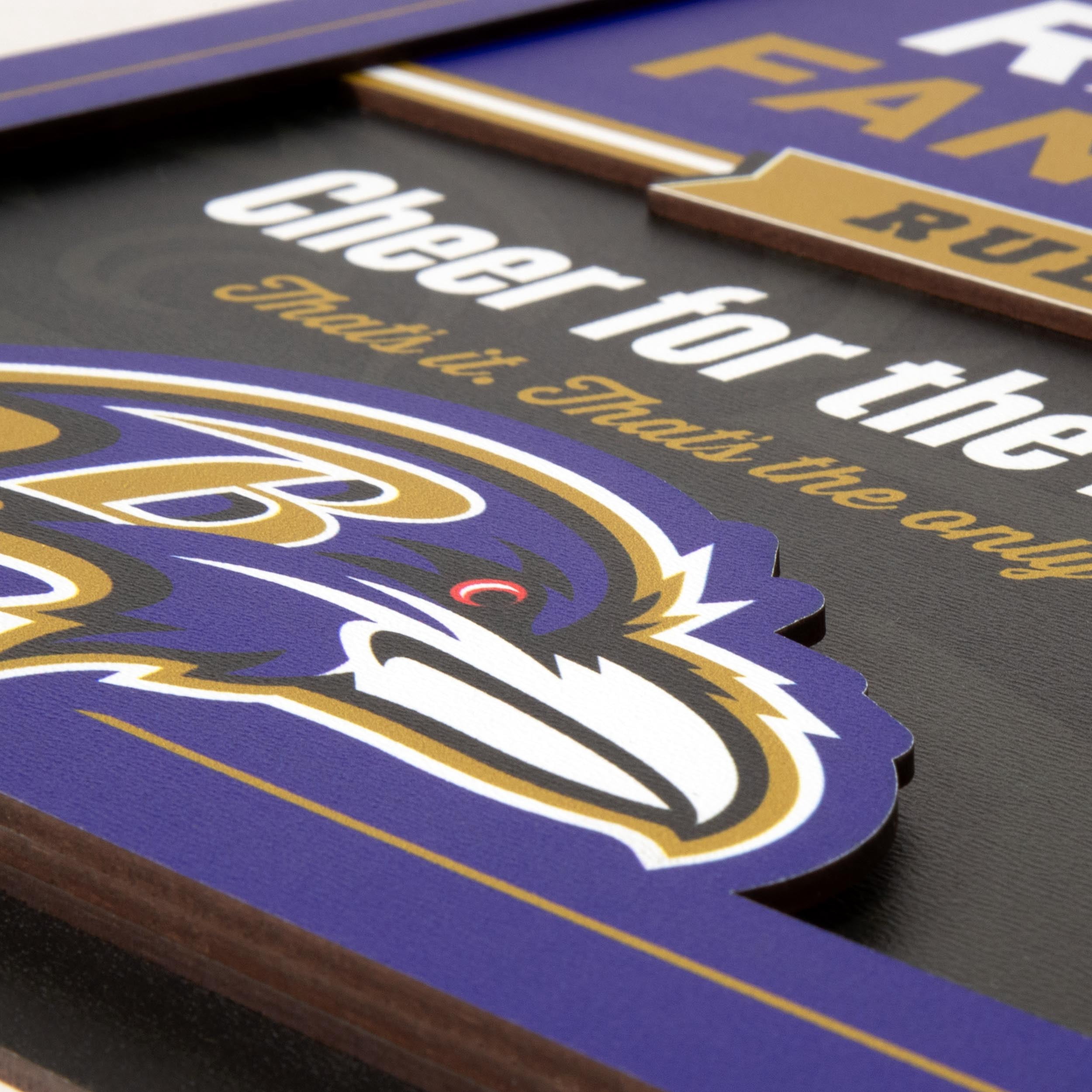 YouTheFan NFL Baltimore Ravens Fan Rules 3D Wall Art