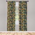 thumbnail image 3 of Ambesonne Sugar Skull Curtains, Diamond Eyes Roses, Pair of 28"x95", Multicolor, 3 of 5