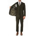 thumbnail image 2 of Ferrecci Men's Bradford Hunter Green Slim Fit Notch Lapel 3 Piece Vintage Tweed Heritage Suit Set - Blazer Jacket, Vest and Pants (36 Short), 2 of 7