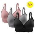thumbnail image 2 of Bigersell Full-Coverage Bra Upgrade 3pc Woman's Solid Color Daily Bra Without Underwire Gathering Bras Sports Bra Style F-1209 Black 40/90, 2 of 3