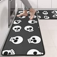 thumbnail image 2 of Kitchen Rugs Sets Of 2,Gray Halloween Skulls Anti Fatigue Kitchen Mat Rugs Non Slip Washable,Decorative Kitchen Floor Mats for Kitchen,Sink,Laundry,17"x47"+17"x47", 2 of 5