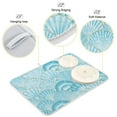 thumbnail image 4 of Vintage Teal Seashells Dish Drying Mat Microfiber Kitchen Mats Large Counter Absorbent Dish Pad Drainer Rack 16"x18", 4 of 7