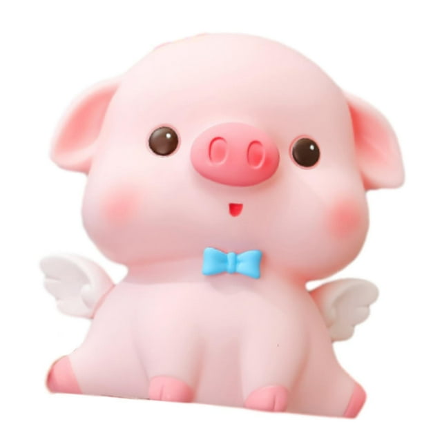 Hucha de Cerdo, Hucha, Regalos de cumpleaños, decoración, Manualidades, Adorno fácil de Usar, Estatuilla de Cerdo para Oficina, Sala de Estar, niños Cerdo grande con ojos abiertos