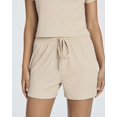 thumbnail image 5 of Real Essentials 2 Pack:Women's Soft Ribbed Knit Crop Top & Short Matching Lounge Set - 4 Piece Summer Sweatsuit, 5 of 6