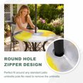 thumbnail image 6 of Yellow Grey Oil Painting Round Outdoor Tablecloth with Umbrella Hole Zipper, Abstract Modern Geometric Elastic Fitted Table Cover, Waterproof Table Cloth for Patio Picnic Party Fits 54"-60", 6 of 9
