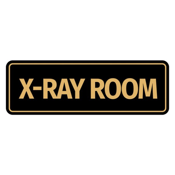 Standard XRay Room Sign (Black /Gold) Small