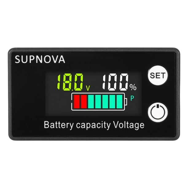 DQrwqpou Indicador capacidad la batería Indicador voltaje digital 8-100 V (color temperatura alarma)
