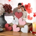 thumbnail image 4 of 6 Pieces Valentine's Day Heart Wood Sign Farmhouse Heart Tiered Tray Decor Self- Standing Sweet Signs for Candlelight Dinner Valentine Wedding Home Party Tabletop Decoration(Red,8.9x8.9"), 4 of 9