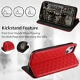 thumbnail image 6 of Allytechgroup for iPhone 16e Case Wallet, RFID Blocking Premium PU Leather ID Cards Slots Holder Shockproof Flip Cover Stand Anti-Scratch Phone Case for iPhone 16e Women Men, Red, 6 of 7