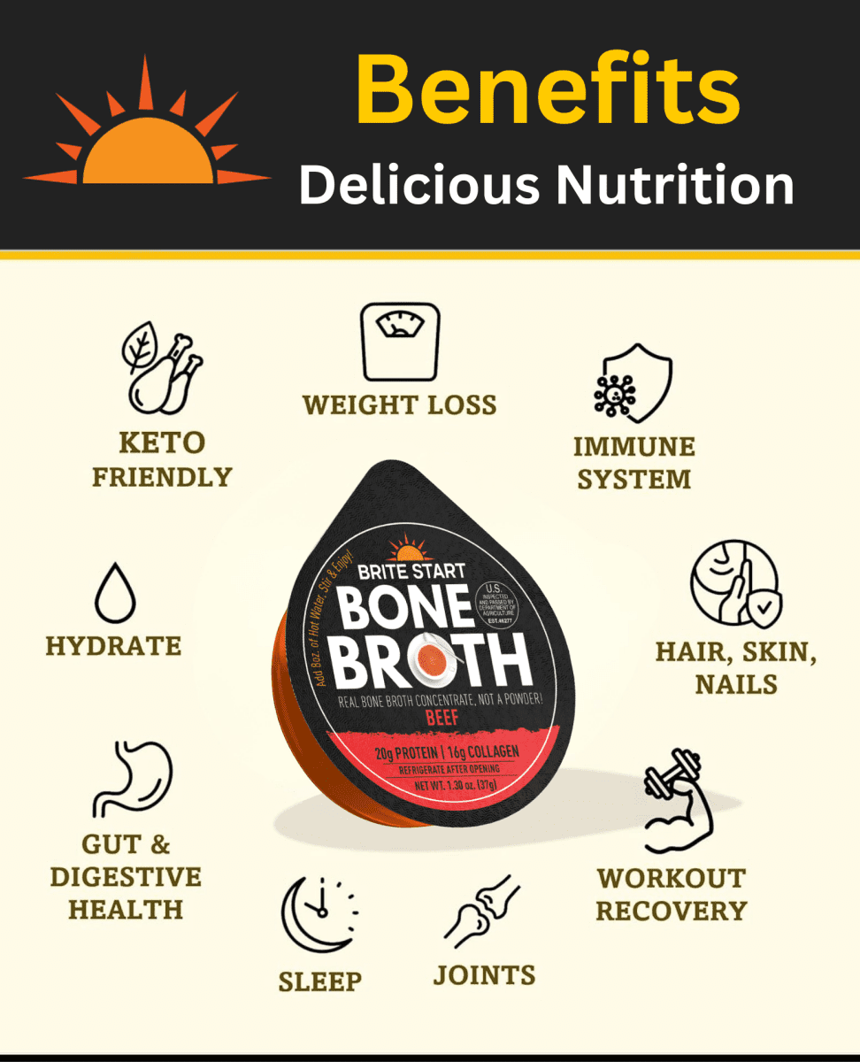 Brite Start Beef Bone Broth Shelf-Stable 12 Pack