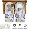 thumbnail image 5 of Geometric Flower Kitchen Towels Set of 3, Vintage Country Floral Blue Yellow on Linen Absorbent Dish Towels for Kitchen, Microfiber Hand Towel, Quick Drying Tea Towel for Cleaning Dishcloths, 5 of 7