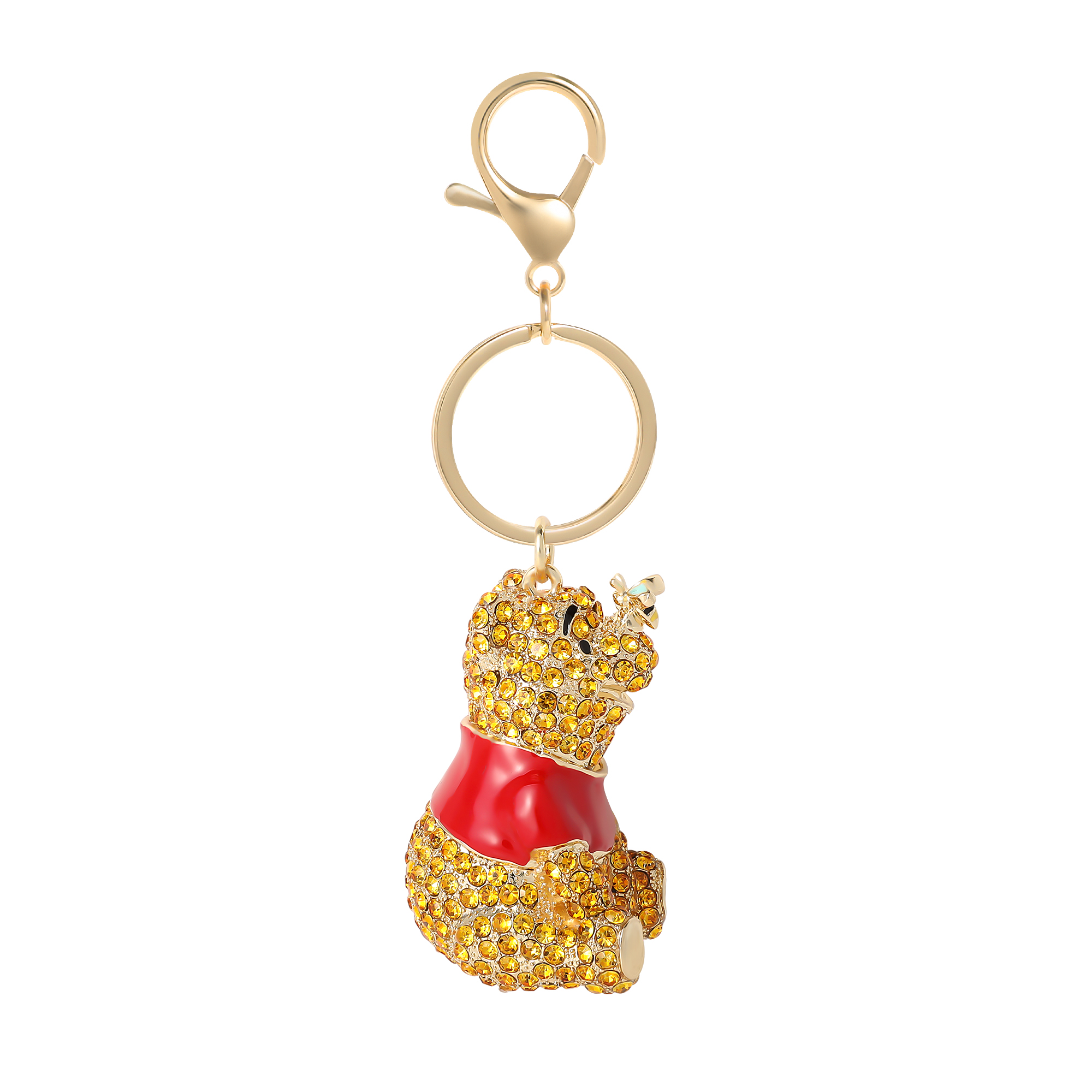 Disney Winnie the Pooh Crystal Pavé Bag Charm Keychain – Officially Licensed