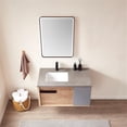 thumbnail image 4 of Carcastillo 40" Single Sink Floating Bathroom Vanity Oak Wood Gray Top & Mirror, 4 of 9